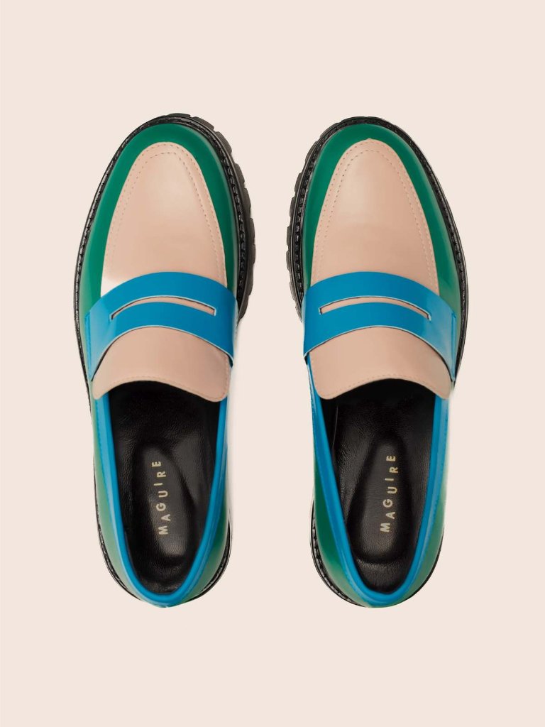 Maguire Pastel Sintra Lollipop Chunky Loafer Sz 39 Blue Green And Pink